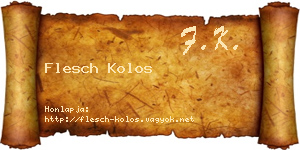 Flesch Kolos névjegykártya