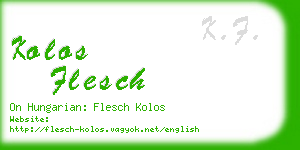 kolos flesch business card